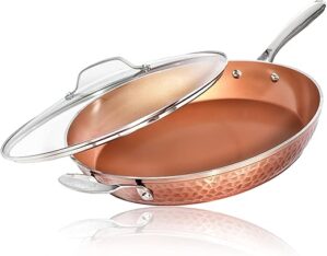 GOTHAM STEEL Hammered Copper 14 Inch Nonstick Frying Pan
