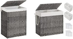 SONGMICS Handwoven Synthetic Rattan Laundry Hamper