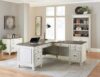 Martin Furniture Hartford Wood L-Desk and Return, White