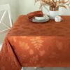 Benson Mills Harvest Legacy Damask Fabric Tablecloth (Rust/Burnt Orange, 60″ x 120″ Rectangular)