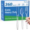 Dealusy Heavy Duty Clear Plastic Silverware Set