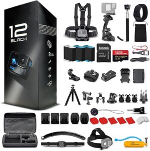 GoPro Hero12 Black - 50 Piece Kit, Extra Batteries