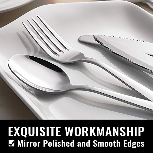 HIWARE 48-Piece Stainless Steel Silverware Set - Image 4