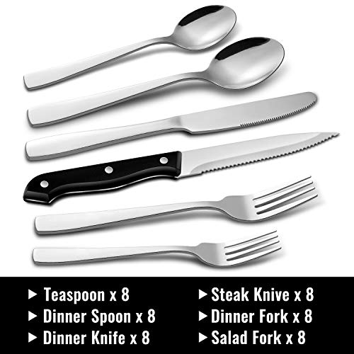 HIWARE 48-Piece Stainless Steel Silverware Set - Image 2
