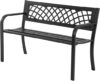 FDW Iron Steel Frame Patio Bench, Black