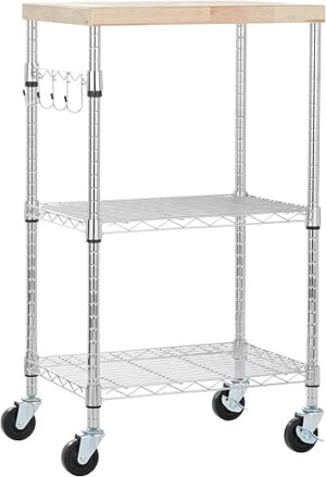 Amazon Basics Kitchen Storage Microwave Rack Cart