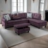 GlasFlength L Shaped Sectional Couch With Storage