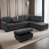 GlasFlength L Shaped Sectional Sofa With Ottoman