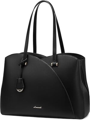 LOVEVOOK Laptop Tote Bag For Women, Black