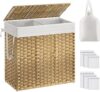 SONGMICS Laundry Basket 130L With Lid, 2 Compartments
