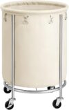SONGMICS Laundry Basket With Wheels, 45 Gal., URLS01MZ