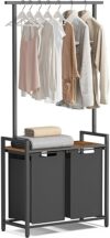 VASAGLE Laundry Sorter With Clothes Rack UBLH241B01