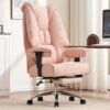 EXCEBET Leather High Back Executive Chair With Footrest