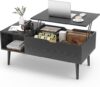 Sweetcrispy Lift Top Black Coffee Table with Storage