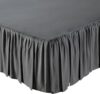 Amazon Basics Lightweight Ruffled Bed Skirt, Dark Grey
