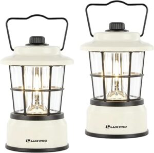 LUXPRO LP1535 265 Lumen Retro LED Lantern – 2-Pack