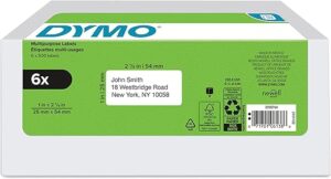 DYMO LW Multi-Purpose Labels, White, 1″ x 2-1/8