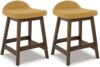 Signature Design by Ashley Lyncott Contemporary Upholstered Bar Stool, Mustard & Brown