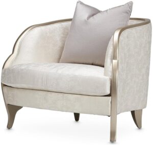Michael Amini Malibu Crest Accent Chair – Cloud White/Chardonnay