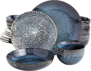 Gibson Elite Matisse 16 Piece Dinnerware Set, Cobalt