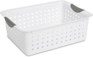 Sterilite Medium Ultra Basket Storage Bin, White, 6-Pack