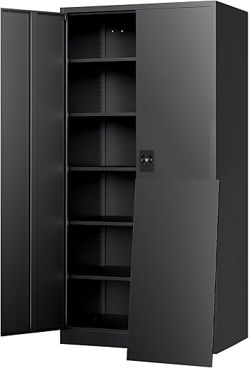 Yizosh Metal Garage Storage Cabinet, Locking Tool Cabinet