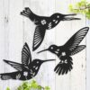 Daogtc Metal Hummingbird Wall Art Decor (3 Pack)