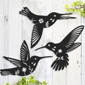 Daogtc Metal Hummingbird Wall Art Decor (3 Pack)