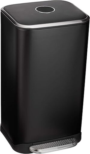 Amazon Basics Metal Rectangular Trash Can, 32 Liter