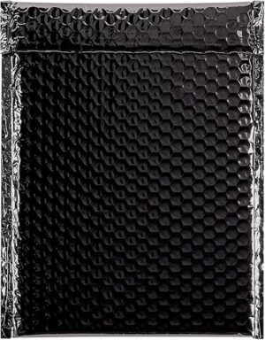 Aviditi Metallic Self-Seal Bubble Mailers, Black