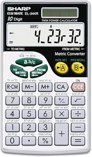 Sharp Metric Conversion Wallet Calculator EL344RB