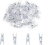 GALIREN Mini Transparent Plastic Clips, 128 Pieces