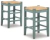 Signature Design by Ashley Mirimyn Farmhouse Counter Height Bar Stool, Green
