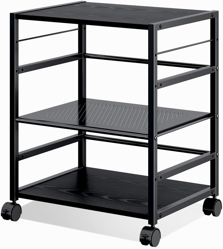DEVAISE Mobile Printer Stand With Adjustable Shelves