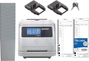 Pyramid Time Systems Model 4000 Pro Auto Totaling Time Clock [4000PROK] Bundle
