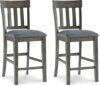 Signature Design by Ashley Modern Farmhouse Counter Height Barstool, Set of 2