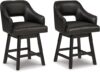 Signature Design by Ashley Modern Upholstered Swivel Counter Barstool Set