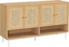 VASAGLE Natural Rattan 3-Tier Shoe Cabinet