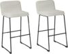 Signature Design by Ashley Nerison Contemporary Upholstered Barstool, Off-White