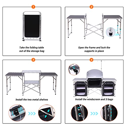 Nice C Camping Kitchen Station + Roll Up Table - Image 5