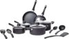 Amazon Basics Non-Stick Cookware 15-Piece Set, Black
