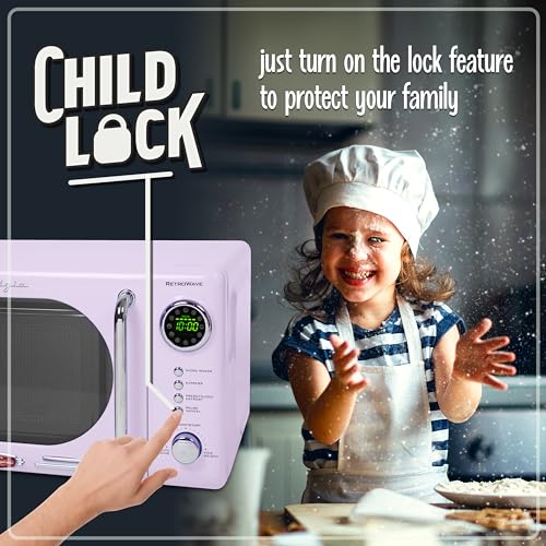 Nostalgia Microwave Oven, NRMO7LV6A, 0.7 Cu. Ft, Lavender - Image 4