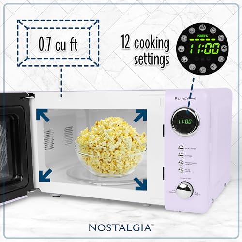 Nostalgia Microwave Oven, NRMO7LV6A, 0.7 Cu. Ft, Lavender - Image 2