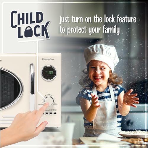 Nostalgia Retro Countertop Microwave Oven - Ivory - Image 4