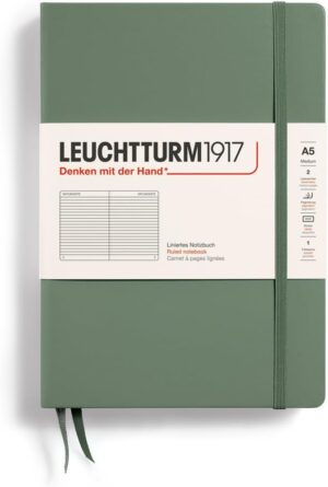 LEUCHTTURM1917 Notebook Hardcover A5 – Olive, Ruled