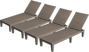 YITAHOME Outdoor Chaise Lounge Chairs, Adjustable Backrest
