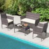 TINKLE WELL Outdoor Patio Furniture 4 Pieces Set
