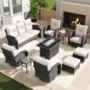 KHOLH Outdoor Patio Furniture Set with Fire Pit