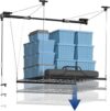 FLEXIMOUNTS Overhead Garage Lifting Storage Rack, 4×4 Ft