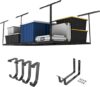 FLEXIMOUNTS Overhead Metal Garage Storage Rack, Black